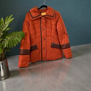 Orange Quilted Jacket with Black Mesh Accents SZ:GB10 US 10